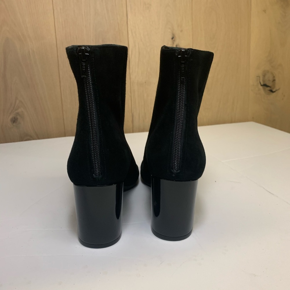 Suede cap toe black booties - Picture 4 of 6